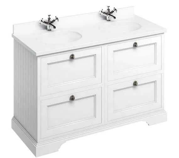 Burlington 1300mm Matt White 4 Drawer Floor Standing Unit 3 Burlington 1300mm Matt White 4 Drawer Floor Standing Unit