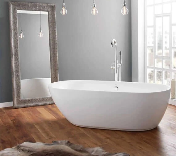 April Cayton Contemporary White Freestanding Oval Shaped Bath 3 April Cayton Contemporary White Freestanding Oval Shaped Bath