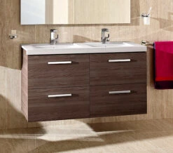 Roca Prisma Unik 1200 X 694mm Textured Ash 4-Drawer Base Unit With Basin