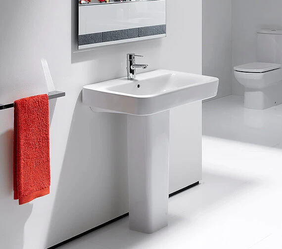 Roca Senso Square White Wall-Hung Basin With 1 Tap Hole 3 Roca Senso Square White Wall-Hung Basin With 1 Tap Hole