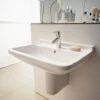 Duravit Starck 3 Underneath Glazed 1 Tap Hole Washbasin With Overflow