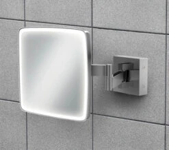 HIB Eclipse Square LED Illuminated Magnifying Mirror