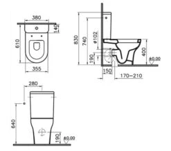 VitrA Zentrum Back To Wall Close Coupled White WC Pan With Cistern -Duravit Store M700 2022 6 28 13 27 31 341
