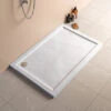 Lakes Traditional Low Profile Rectangular White Stone Resin Tray 800 X 700mm -Duravit Store M700 2022 6 28 7 29 33 327