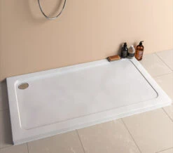 Just Trays JTFusion White Rectangular Flat Top Shower Tray With Waste