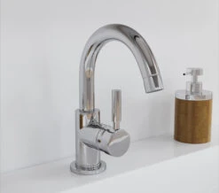 Hudson Reed Tec Single Lever Side Action Mini Basin Mixer Tap Chrome With Waste