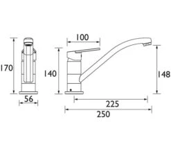 Bristan Cinnamon Chrome Kitchen Sink Mixer Tap With Easyfit Base -Duravit Store M700 2022 7 22 7 8 24 472