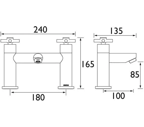 Bristan Decade Chrome Bath Mixer Tap 4 Bristan Decade Chrome Bath Mixer Tap - Image 2
