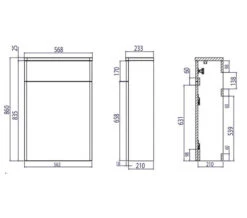 Tavistock Compass 570mm Back To Wall WC Unit With Worktop -Duravit Store M700 2022 7 27 14 21 1 513