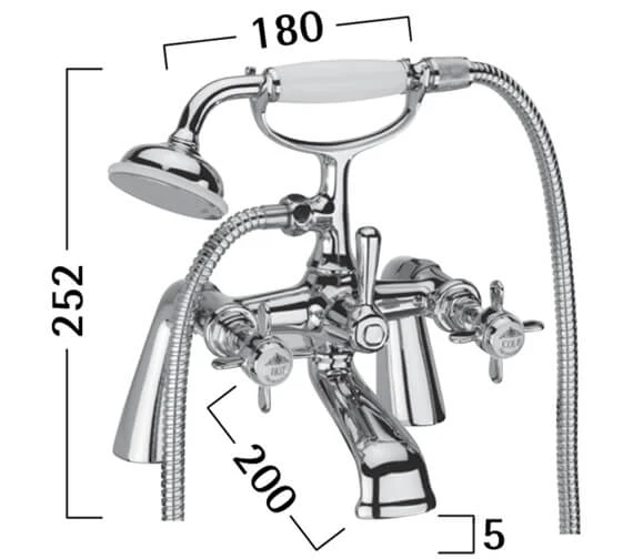 Tavistock Varsity Chrome Bath Shower Mixer Tap With Kit 4 Tavistock Varsity Chrome Bath Shower Mixer Tap With Kit - Image 2