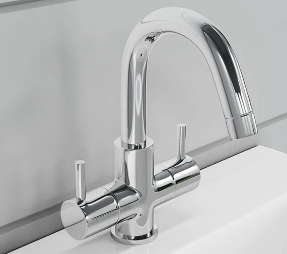 Bristan Prism 2 Handle Chrome Basin Mixer Tap With Swivel Spout 3 Bristan Prism 2 Handle Chrome Basin Mixer Tap With Swivel Spout