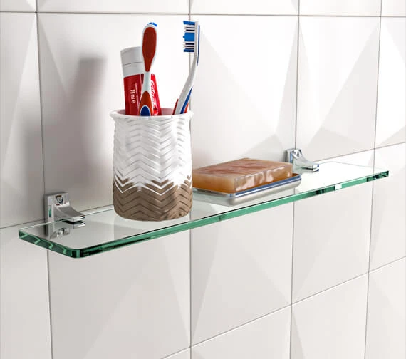 Croydex Sutton 500mm Glass Shelf - QM731441 3 Croydex Sutton 500mm Glass Shelf - QM731441