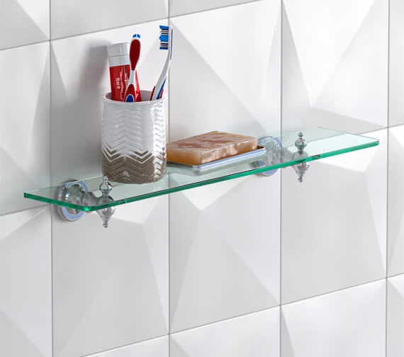 Silverdale Berkeley 495mm Glass Shelf Chrome 3 Silverdale Berkeley 495mm Glass Shelf Chrome