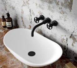 Hudson Reed Revolution Industrial 3 Hole Wall Mounted Basin Mixer Tap -Duravit Store M700 2022 7 4 8 35 43 380