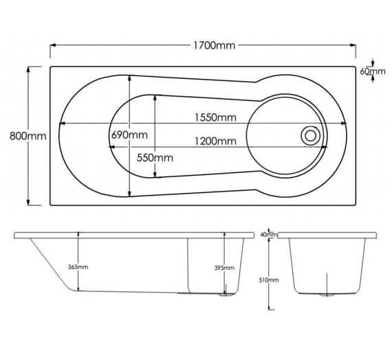 Trojan Prestige Keyhole 1700 X 800mm Single Ended Encapsulated Bath 4 Trojan Prestige Keyhole 1700 X 800mm Single Ended Encapsulated Bath - Image 2
