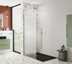 Hudson Reed Fluted Fixed Wall Wetroom Screen