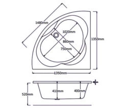 Trojan Laguna Encapsulated Baseboard Corner Bath White -Duravit Store M700 2022 7 7 7 43 55 430