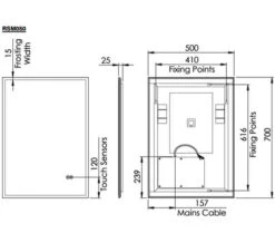 Tavistock Resonate 500mm LED Bluetooth Mirror With Demister Pad -Duravit Store M700 2022 7 9 12 15 25 711