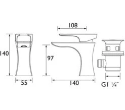 Bristan Hourglass Basin Mixer Tap With Clicker Waste -Duravit Store M700 2022 8 10 7 48 20 959