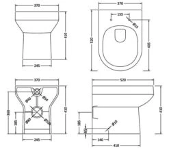 Nuie Harmony 370 X 520mm Back-To-Wall White WC Pan -Duravit Store M700 2022 8 18 12 15 23 541