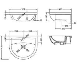 Hudson Reed Harmony 526 X 420mm Semi Recessed Basin White -Duravit Store M700 2022 8 18 15 24 9 186