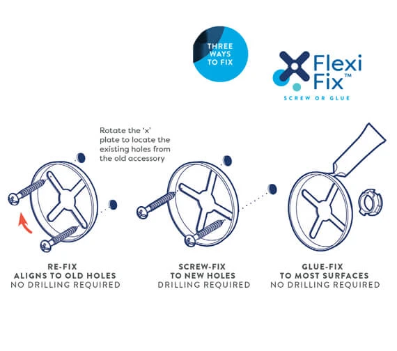 Croydex Epsom Flexi-Fix Chrome Toilet Roll Holder 6 Croydex Epsom Flexi-Fix Chrome Toilet Roll Holder - Image 4