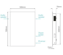 Sensio Avalon 500x700mm Bluetooth Backlit LED Mirror 11 Sensio Avalon 500x700mm Bluetooth Backlit LED Mirror -Duravit Store M700 2022 8 23 10 13 40 523