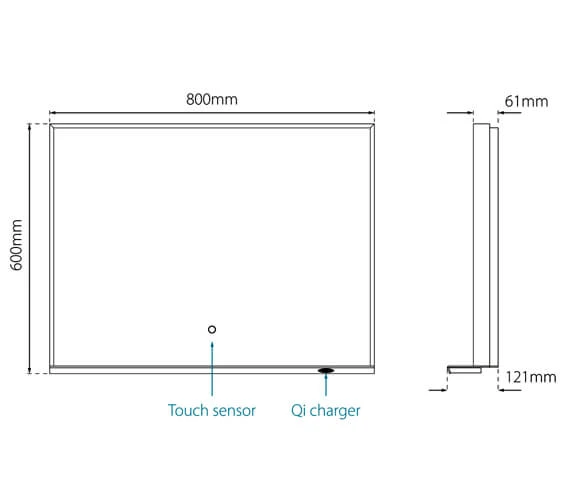 Sensio Element 800x600mm LED Illuminated Mirror 5 Sensio Element 800x600mm LED Illuminated Mirror - Image 3
