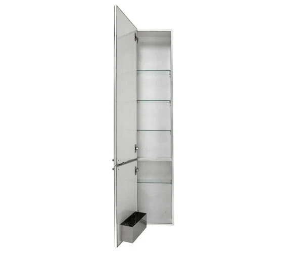 Croydex Nile Stainless Steel Tall Cabinet With Mirrored Doors 6 Croydex Nile Stainless Steel Tall Cabinet With Mirrored Doors - Image 4