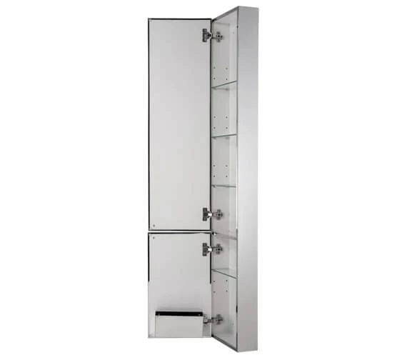 Croydex Nile Stainless Steel Tall Cabinet With Mirrored Doors 7 Croydex Nile Stainless Steel Tall Cabinet With Mirrored Doors - Image 5