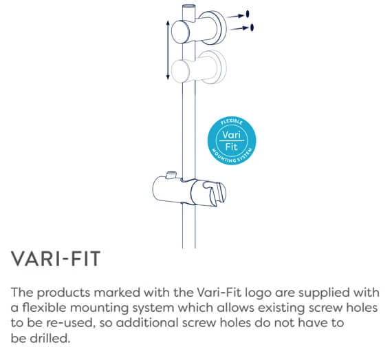 Croydex Vario Vari-Fit Chrome Riser Rail 620mm 5 Croydex Vario Vari-Fit Chrome Riser Rail 620mm - Image 3