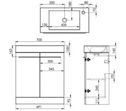 Tavistock Kobe Large Floor-Standing Unit 700mm And Basin - K70FW K70C -Duravit Store M700 2022 8 4 12 49 23 657