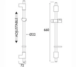 Bristan Evo 660mm Height Adjustable Fixing Bracket Shower Riser Rail - Evc Adr02 C -Duravit Store M700 2022 8 5 12 38 21 591
