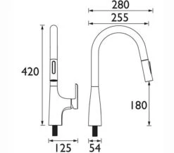 Bristan Gallery Pro Glide Professional Chrome Kitchen Sink Mixer Tap -Duravit Store M700 2022 8 8 11 16 50 100