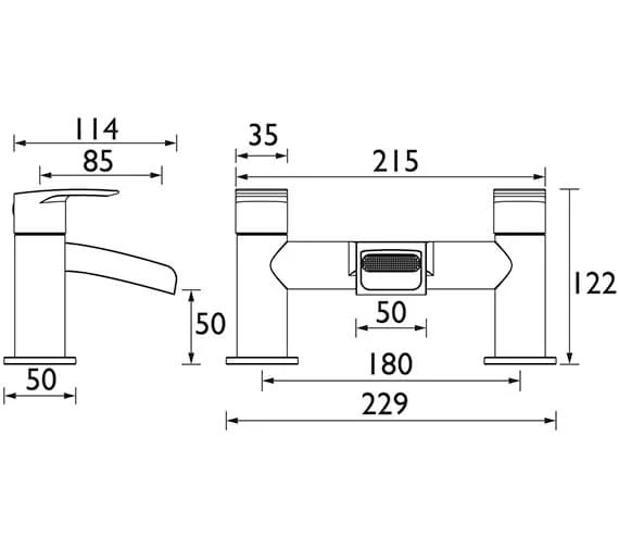 Bristan Glide Waterfall Chrome Bath Filler Tap 4 Bristan Glide Waterfall Chrome Bath Filler Tap - Image 2