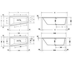 Duravit No.1 1500 X 800mm Trapezoidal Corner Bath With Backrest Slope -Duravit Store M700 2022 9 10 12 3 55 973