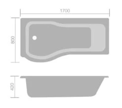 Aqua Edition Compact P Shaped Whirlpool Shower Bath With Front Panel -Duravit Store M700 2022 9 17 6 45 27 519