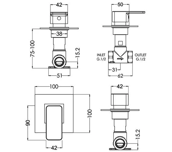 Nuie Windon Concealed Stop Tap 5 Nuie Windon Concealed Stop Tap - Image 3