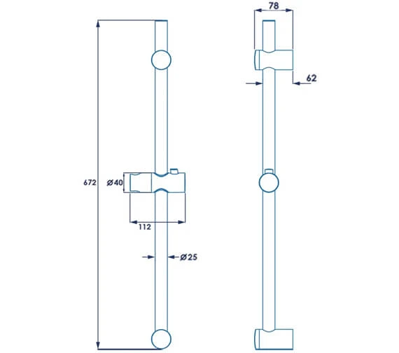 Croydex Vario Vari-Fit Chrome Riser Rail 620mm 4 Croydex Vario Vari-Fit Chrome Riser Rail 620mm - Image 2