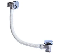 Nuie Round Waterfall Freeflow Chrome Bath Filler