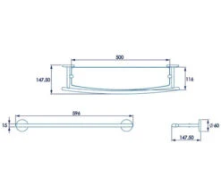 Croydex Hampstead Glass Shelf 596mm -Duravit Store M700 2022 9 5 13 6 24 794