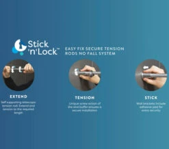 Croydex Stick N Lock Plus 8Ft 6 Inch Telescopic Shower Curtain Rod -Duravit Store M700 2022 9 6 14 8 34 369