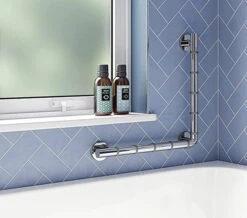 Croydex Assistive Grab N Grip 480mm L-Shaped Chrome Grab Bar -Duravit Store M700 2022 9 8 13 5 44 634