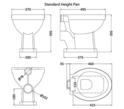 Hudson Reed Richmond Low Level WC Pan With Cistern And Flush Pipe Kit -Duravit Store M700 2022 9 9 8 4 33 396