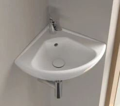 Villeroy & Boch Villeroy And Boch O.Novo 415mm 1 Taphole White Alpin Corner Basin With Overflow