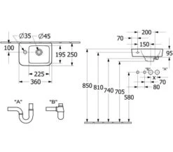 Villeroy & Boch Villeroy And Boch O.Novo 360mm 1 Taphole White Alpin Compact Basin With Overflow -Duravit Store M700 2023 1 11 13 7 45 276