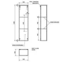 Kartell K-Vit Purity 350 X 1400mm Wall Mounted Tall Unit -Duravit Store M700 2023 1 12 6 14 48 159