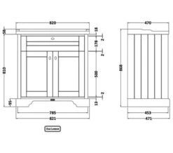 Hudson Reed Old London 2 Door Floor Standing Vanity Unit And Basin -Duravit Store M700 2023 1 14 7 8 1 716