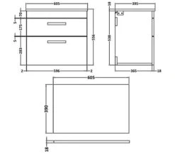 Nuie Athena 2 Drawer Wall Hung Cabinet -Duravit Store M700 2023 1 18 7 13 27 882