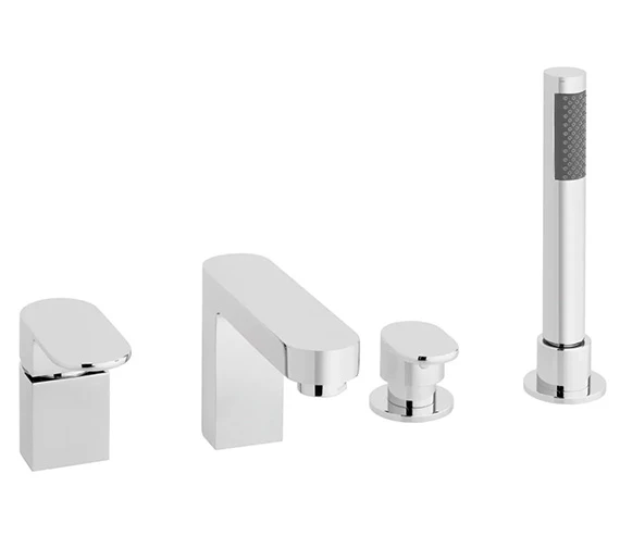 Vado Life Chrome 4-Hole Bath Shower Mixer Tap With Kit 3 Vado Life Chrome 4-Hole Bath Shower Mixer Tap With Kit